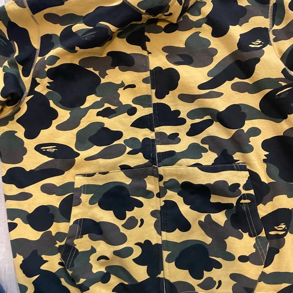 Bape Shark Yellow Camo Hoodie Full Zip 